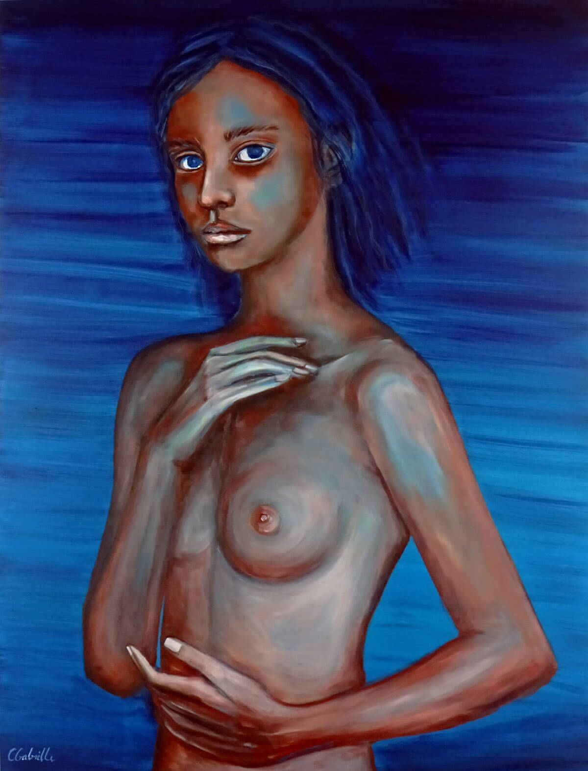 Au sein du monde 2019 huile sur toile 89X116 cm