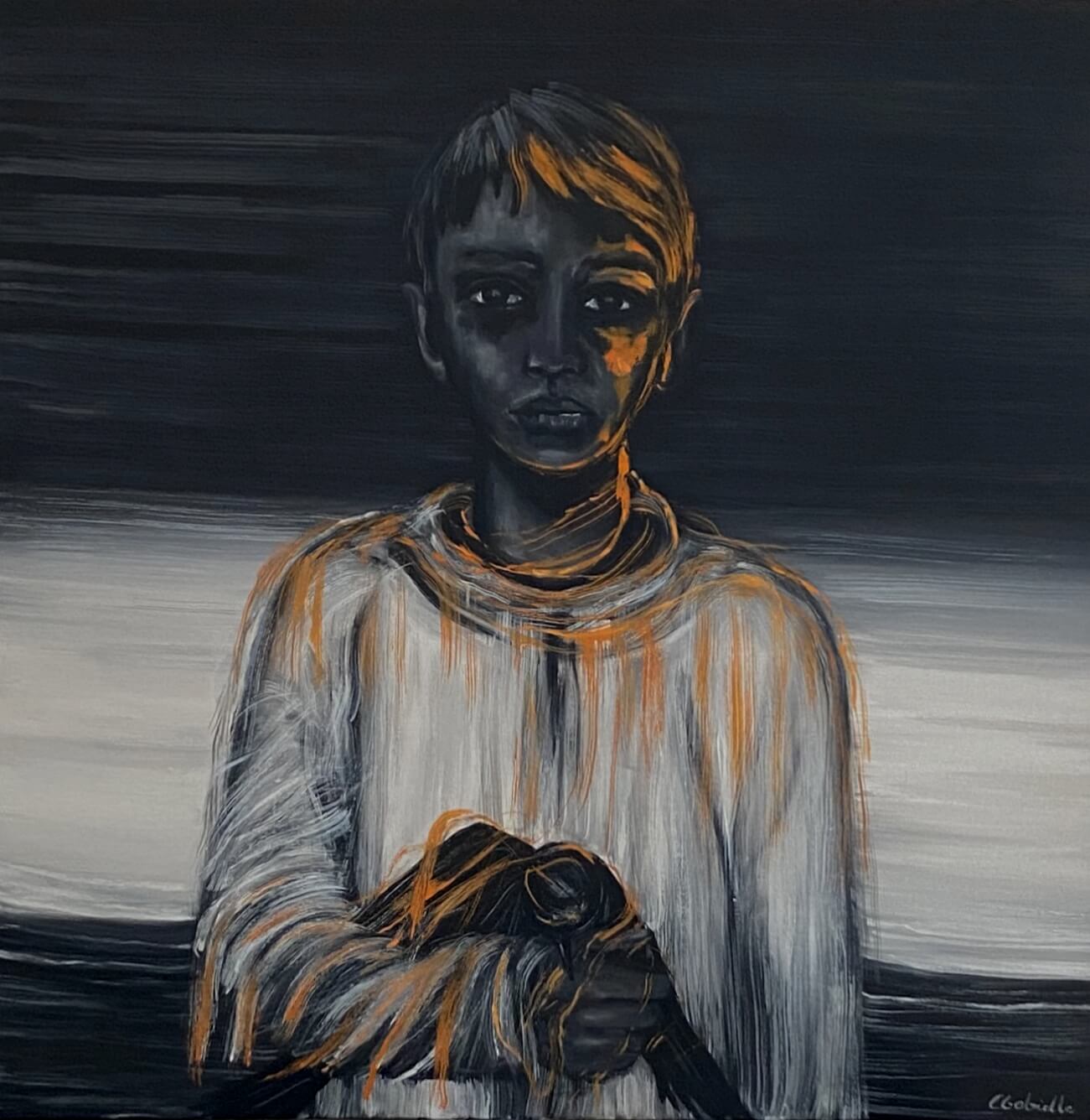L'oiseau 2021 huile sur toile 80x80cm cm