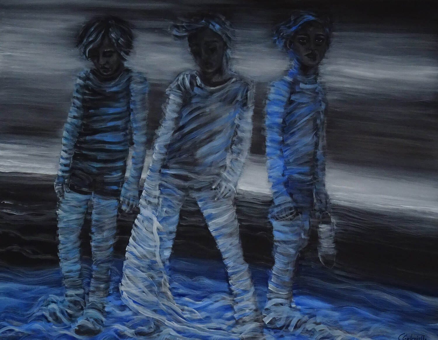 Le coté sombre des plages 2020 huile sur toile 146X114 cm