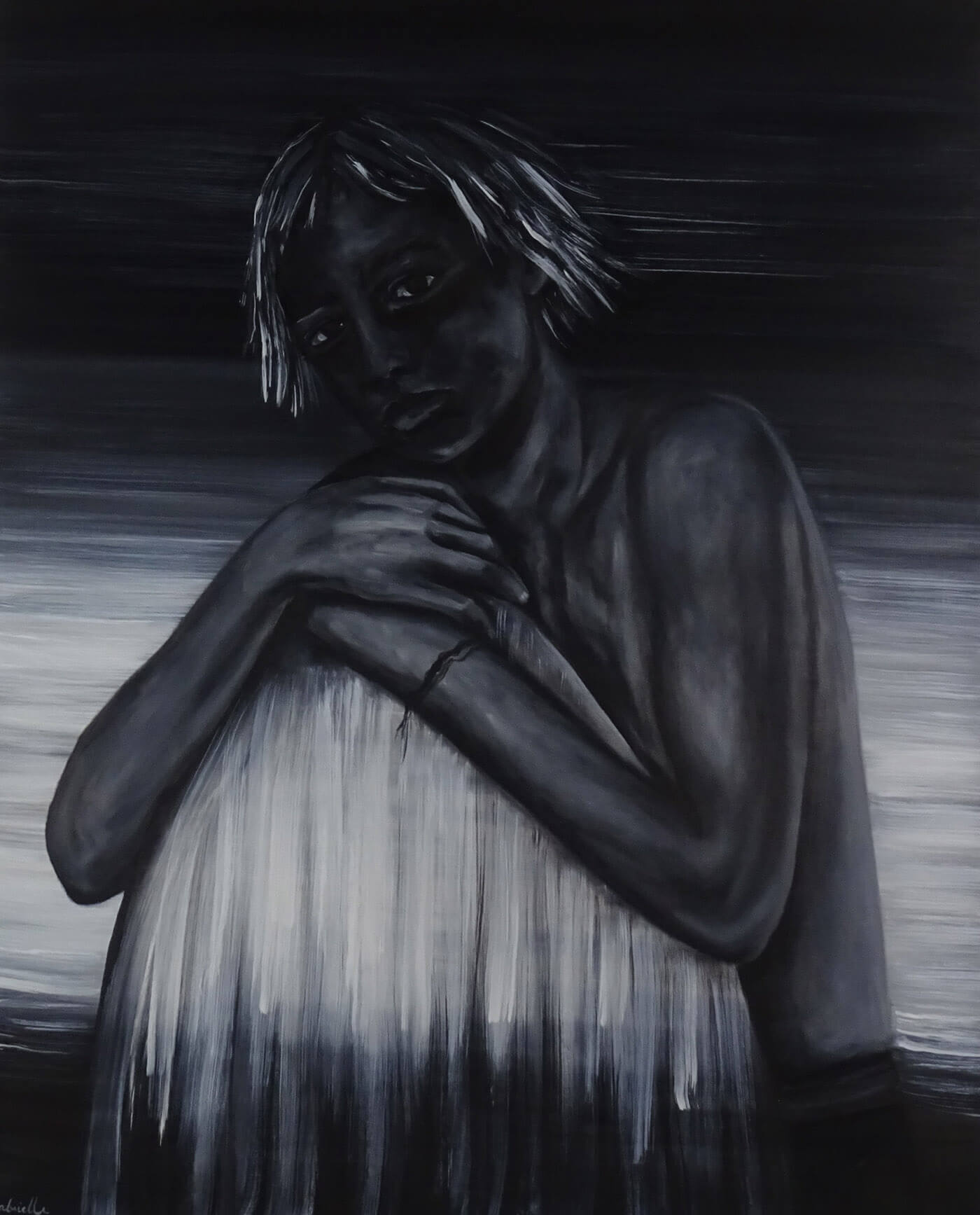 Le surfeur 2021 huile sur toile 81X100 cm