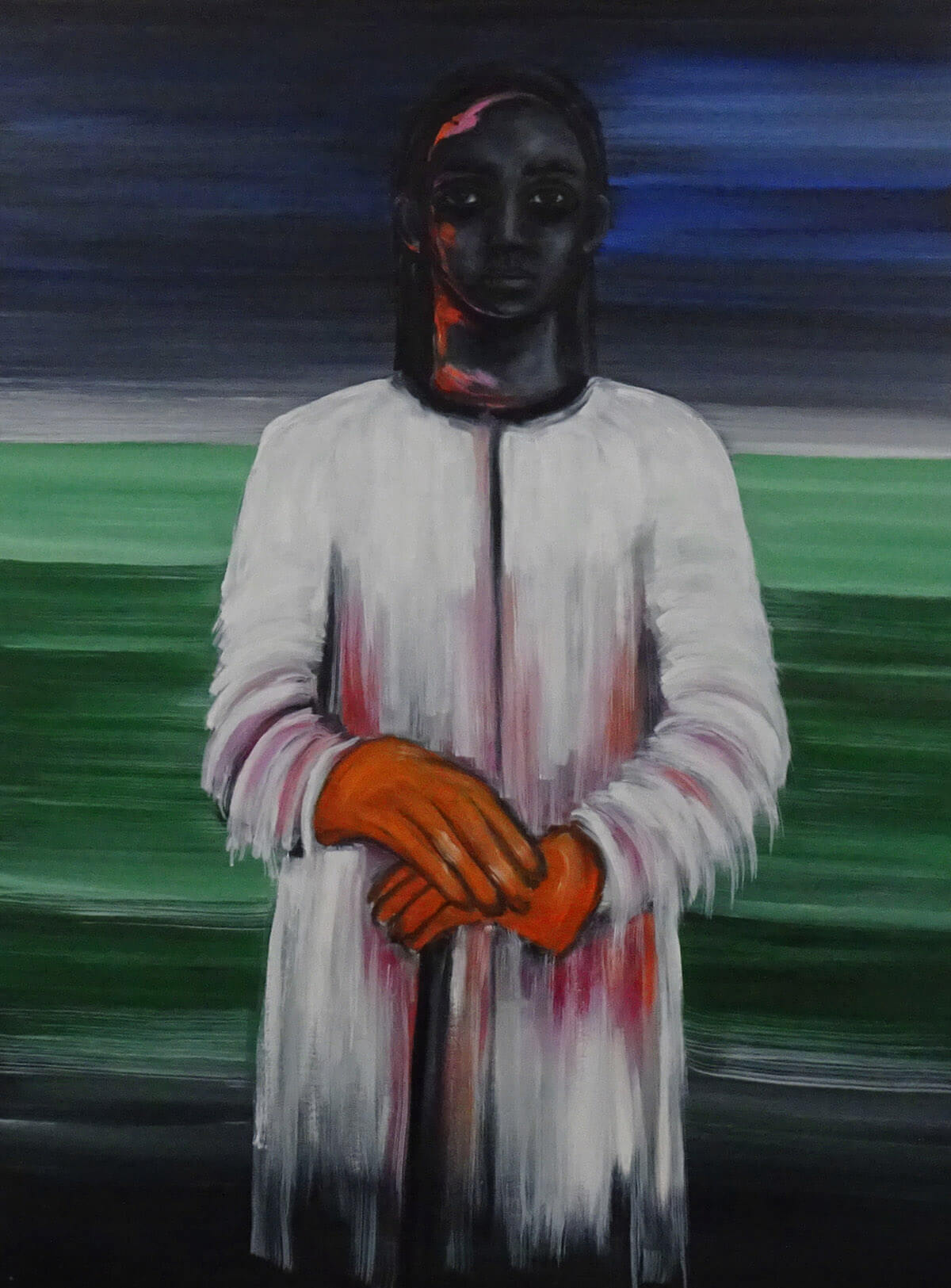 Les gants 2020 huile sur toile 97x130 cm