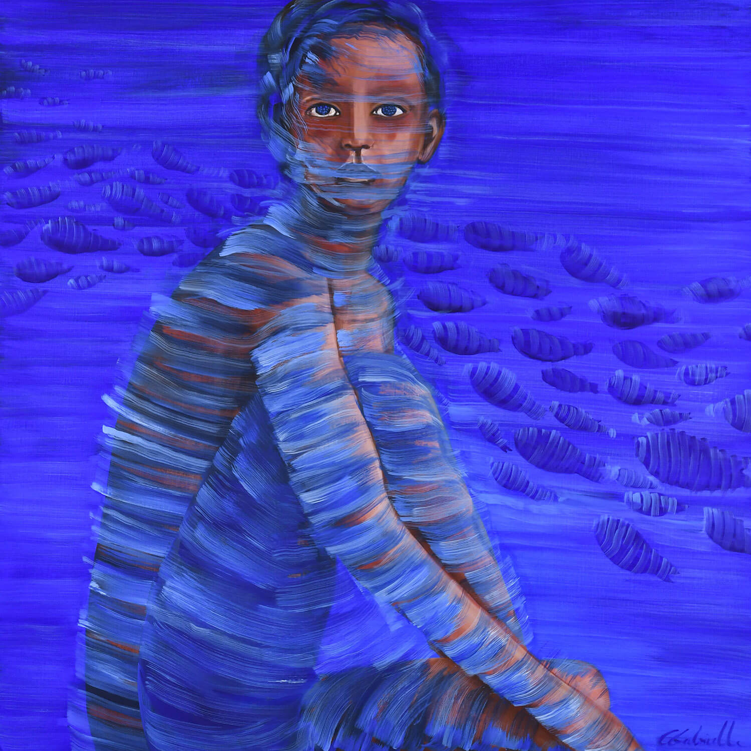 Piège en eau trouble 2020 huile sur toile 100X100 cm